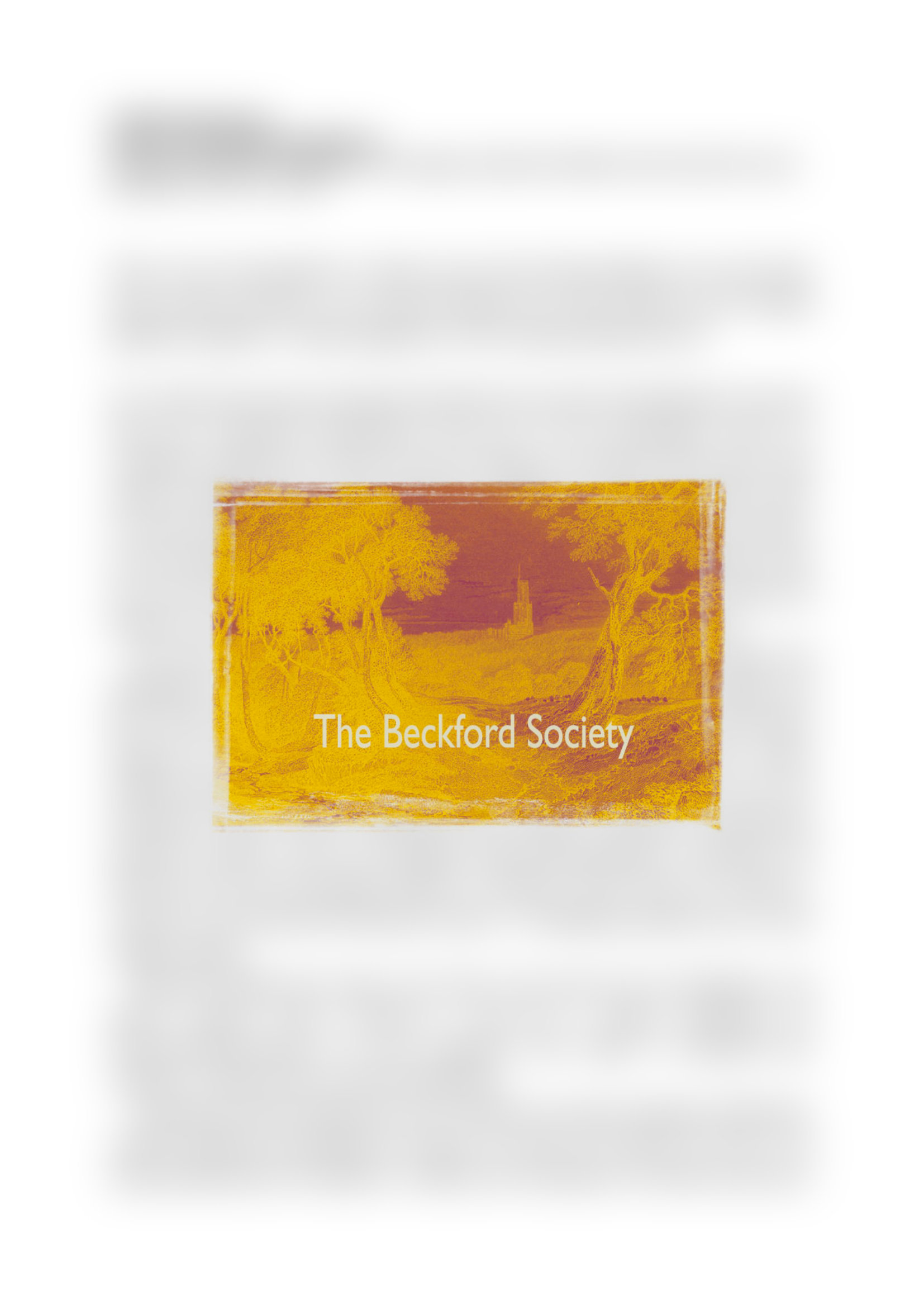 Vorschau - The Beckford Society