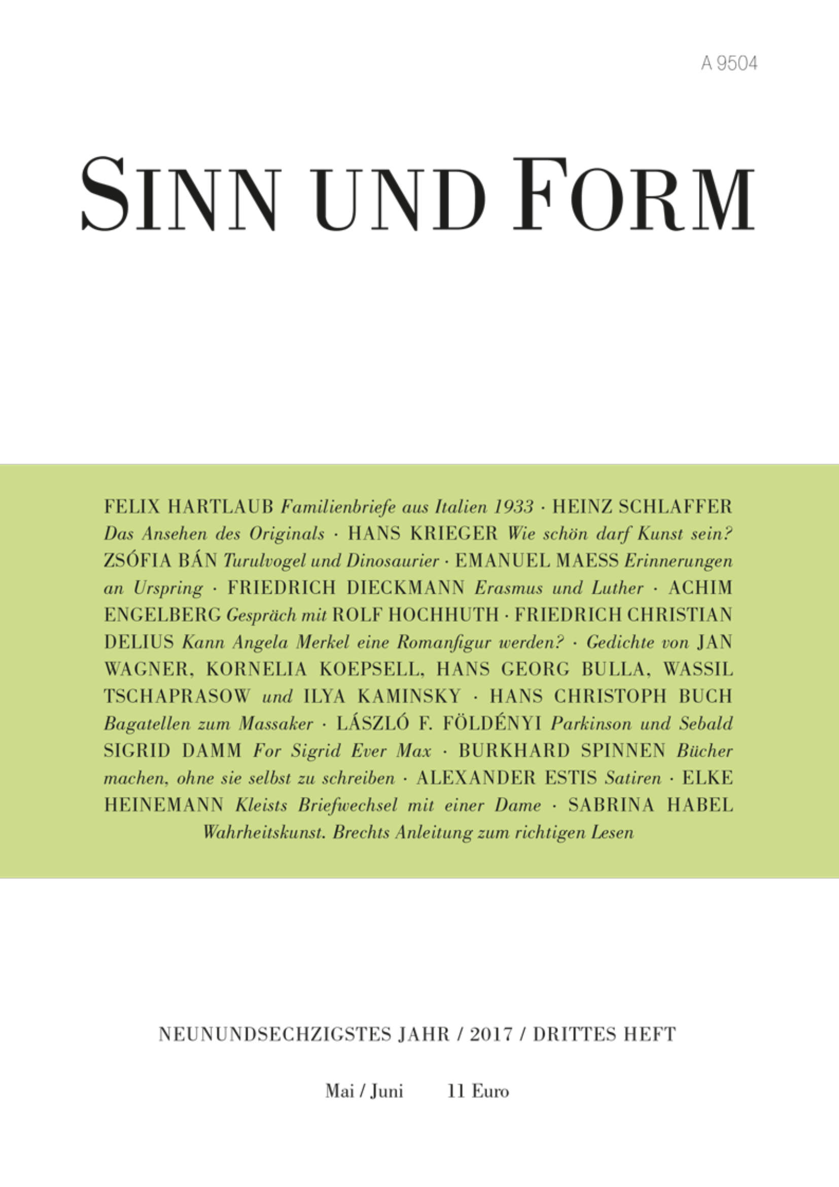 Sinn und Form 3/2017