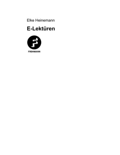 Seite 1 der Leseprobe E-Lektüren | Elke Heinemann