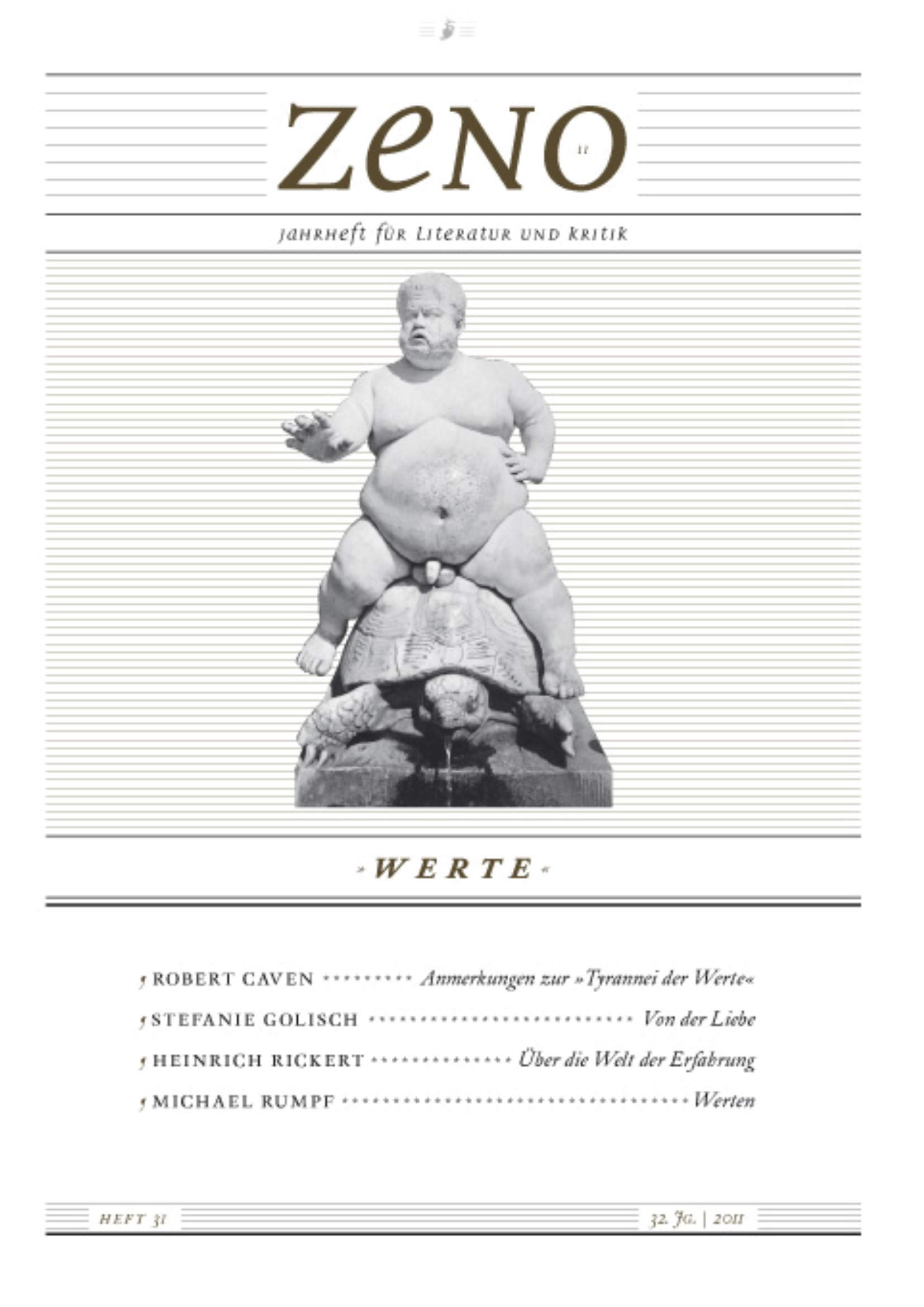 Cover des Zeno: Jahrheft für Literatur und Kritik. Heft 31/2011: Werte