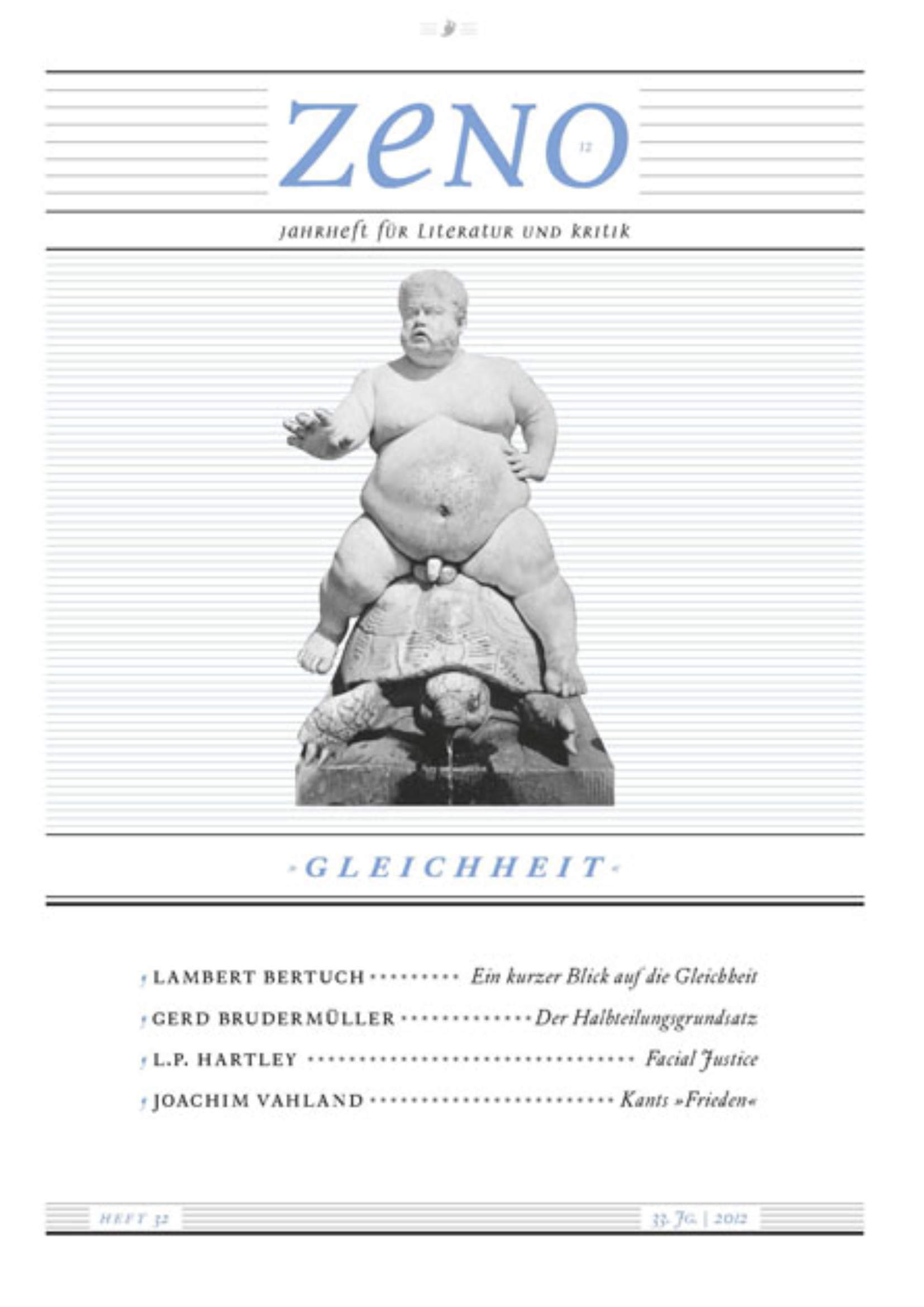 Cover des Zeno: Jahrheft für Literatur und Kritik. Heft 32/2012: Gleichheit
