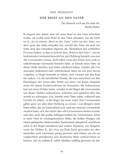 Seite 1 der Leseprobe von Der Brief an den Vater | Elke Heinemann