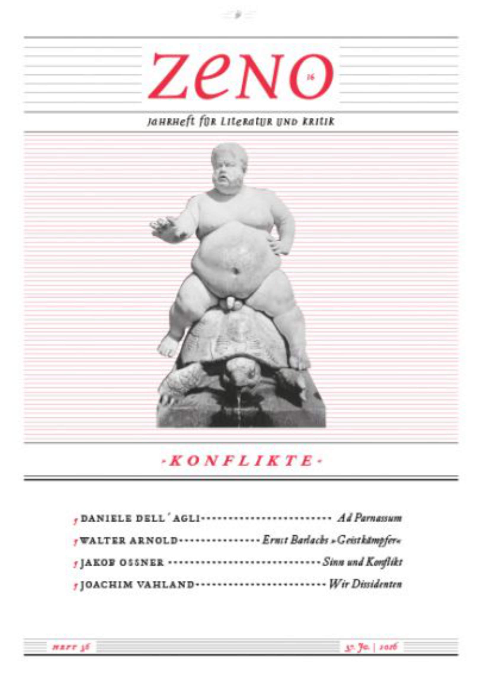 Cover des Zeno: Jahrheft für Literatur und Kritik. Heft 36/2016: Konflikte