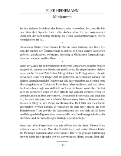 Seite 1 der Leseprobe von Prosaminiaturen, Winter 2019 | Elke Heinemann