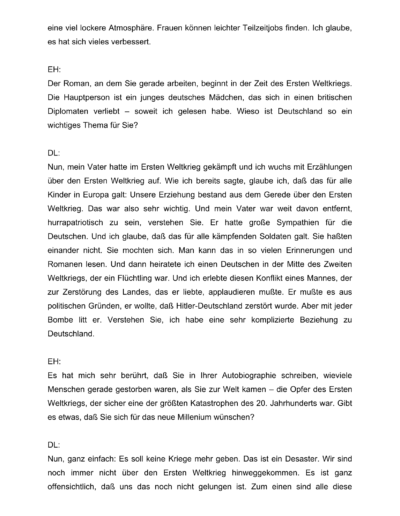 Seite 24 der Leseprobe von Gespräche mit der Schriftstellerin und Literaturnobelpreisträgerin Doris Lessing | Elke Heinemann