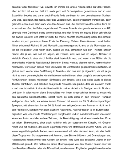 Seite 4 der Leseprobe von Gespräche mit dem Regisseur Claus Peymann, Leiter des Berliner Ensembles | Elke Heinemann