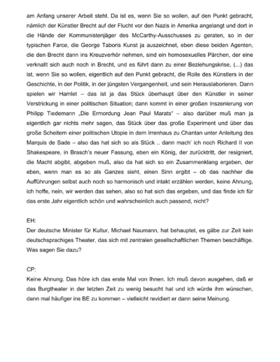 Seite 7 der Leseprobe von Gespräche mit dem Regisseur Claus Peymann, Leiter des Berliner Ensembles | Elke Heinemann