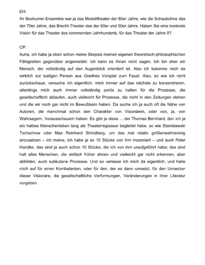 Seite 8 der Leseprobe von Gespräche mit dem Regisseur Claus Peymann, Leiter des Berliner Ensembles | Elke Heinemann