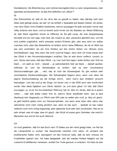 Seite 12 der Leseprobe von Gespräch mit dem Schriftsteller Ingo Schulze | Elke Heinemann