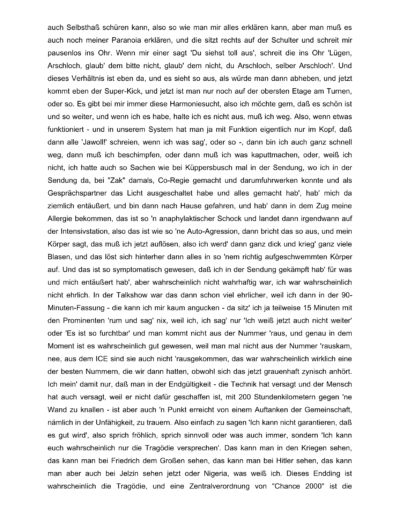 Seite 10 der Leseprobe von Gespräch mit dem Regisseur Christoph Schlingensief | Elke Heinemann