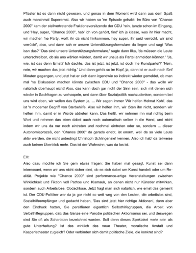 Seite 14 der Leseprobe von Gespräch mit dem Regisseur Christoph Schlingensief | Elke Heinemann