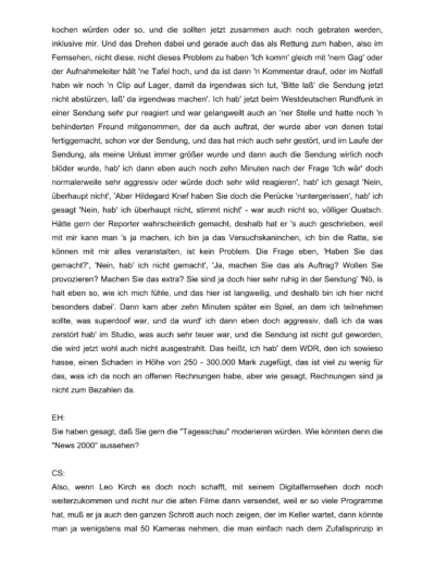 Seite 21 der Leseprobe von Gespräch mit dem Regisseur Christoph Schlingensief | Elke Heinemann