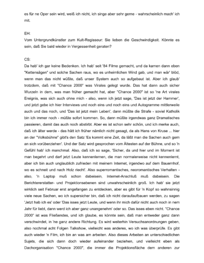 Seite 25 der Leseprobe von Gespräch mit dem Regisseur Christoph Schlingensief | Elke Heinemann