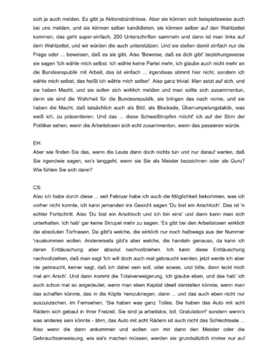 Seite 29 der Leseprobe von Gespräch mit dem Regisseur Christoph Schlingensief | Elke Heinemann