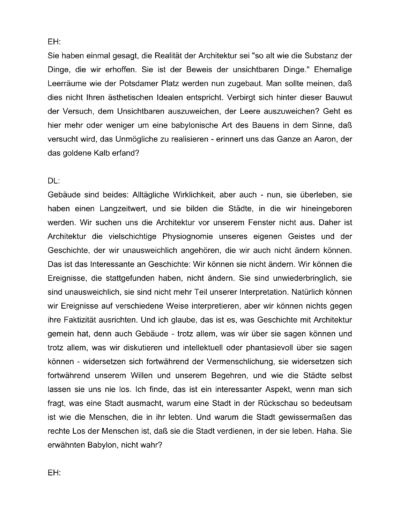Seite 10 der Leseprobe von Gespräch mit dem Architekten Daniel Libeskind (A) | Elke Heinemann