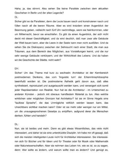 Seite 11 der Leseprobe von Gespräch mit dem Architekten Daniel Libeskind (A) | Elke Heinemann