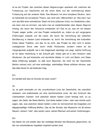 Seite 3 der Leseprobe von Gespräch mit dem Architekten Daniel Libeskind (A) | Elke Heinemann