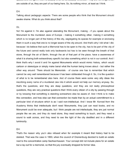 Seite 12 der Leseprobe von Gespräch mit dem Architekten Daniel Libeskind (B) | Elke Heinemann