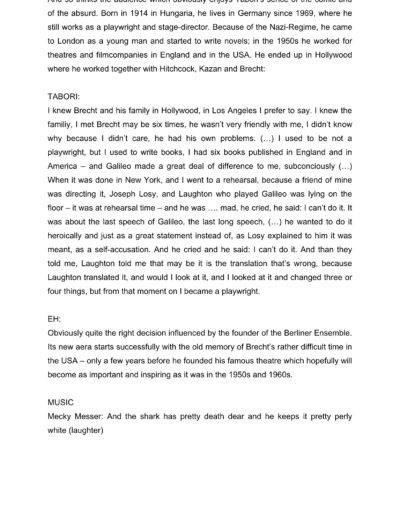 Seite 2 der Leseprobe von George Tabori: The Brecht File | Elke Heinemann