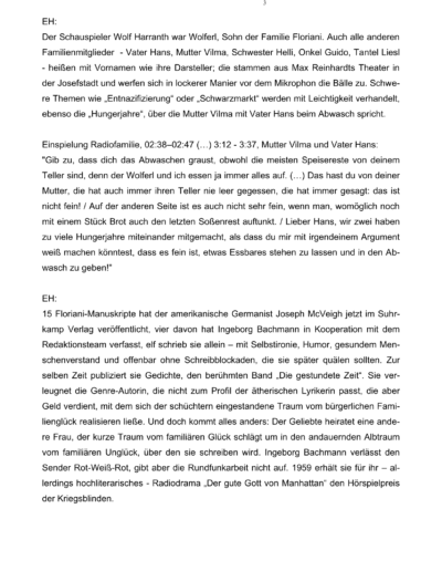 Seite 3 der Leseprobe von Ingeborg Bachmann: „Die Radiofamilie“ | Elke Heinemann